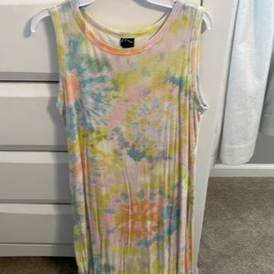 Art Class Rainbow Tye-Dye Dress Girls Size XL